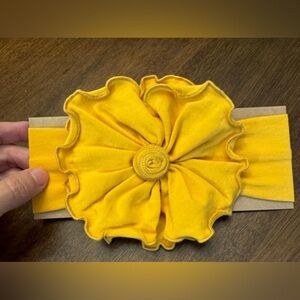 Yellow Kids Headband with Flower Accent